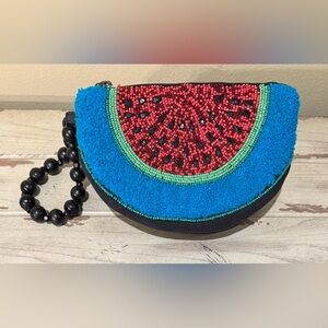 Beaded Wristlet Purse Bag Clutch Watermelon
